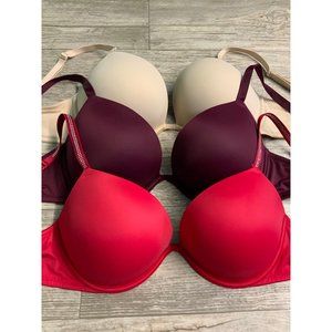 VS PINK Wear Everywhere Super Padded Push-Up Bra Bundle 36D